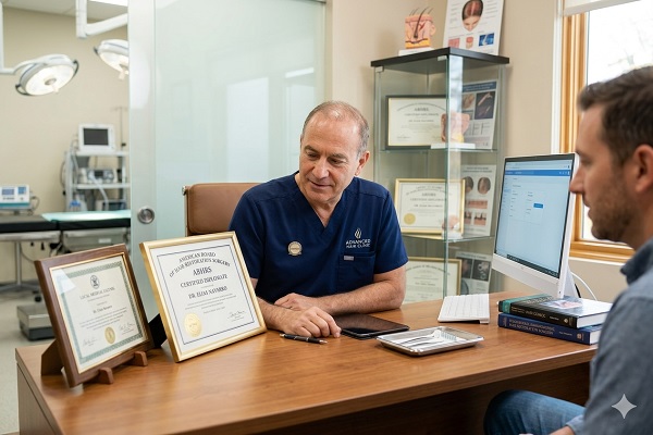 Identifying a certified hair restoration surgeon