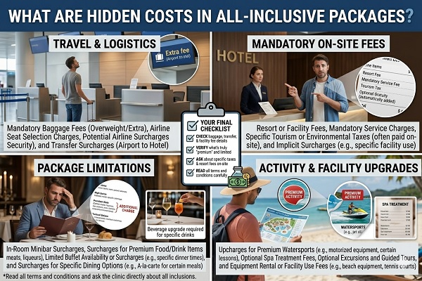 What are hidden costs in all-inclusive packages?