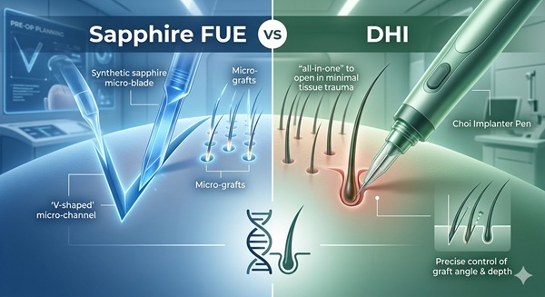 Sapphire FUE vs. DHI: Which One is Right for Your Hair Type?