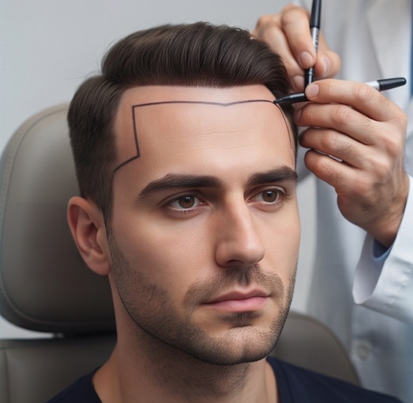 Visual comparison illustrating the difference between an artistic, natural hairline design and an aggressive, unnatural 'hair mill' hairline.