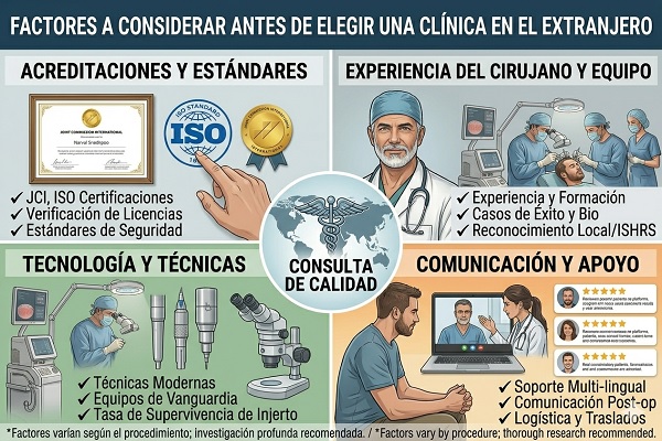 Factores a considerar antes de elegir una clínica en el extranjero