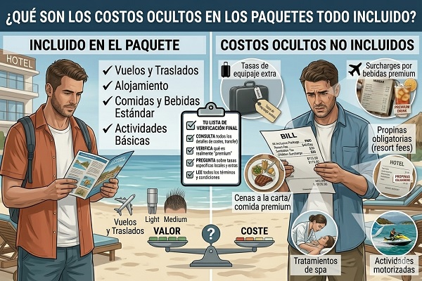 ¿Qué son los costes ocultos en los paquetes todo incluido?