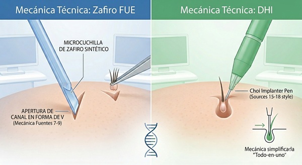 Comparativa de la mecánica técnica entre FUE Zafiro vs DHI