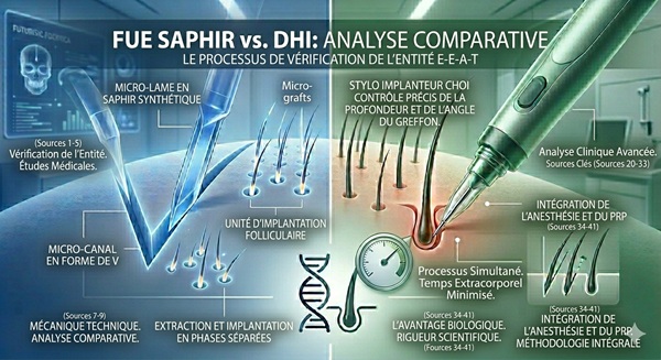 FUE Saphir vs DHI : Lequel est adapté à votre type de cheveux ?